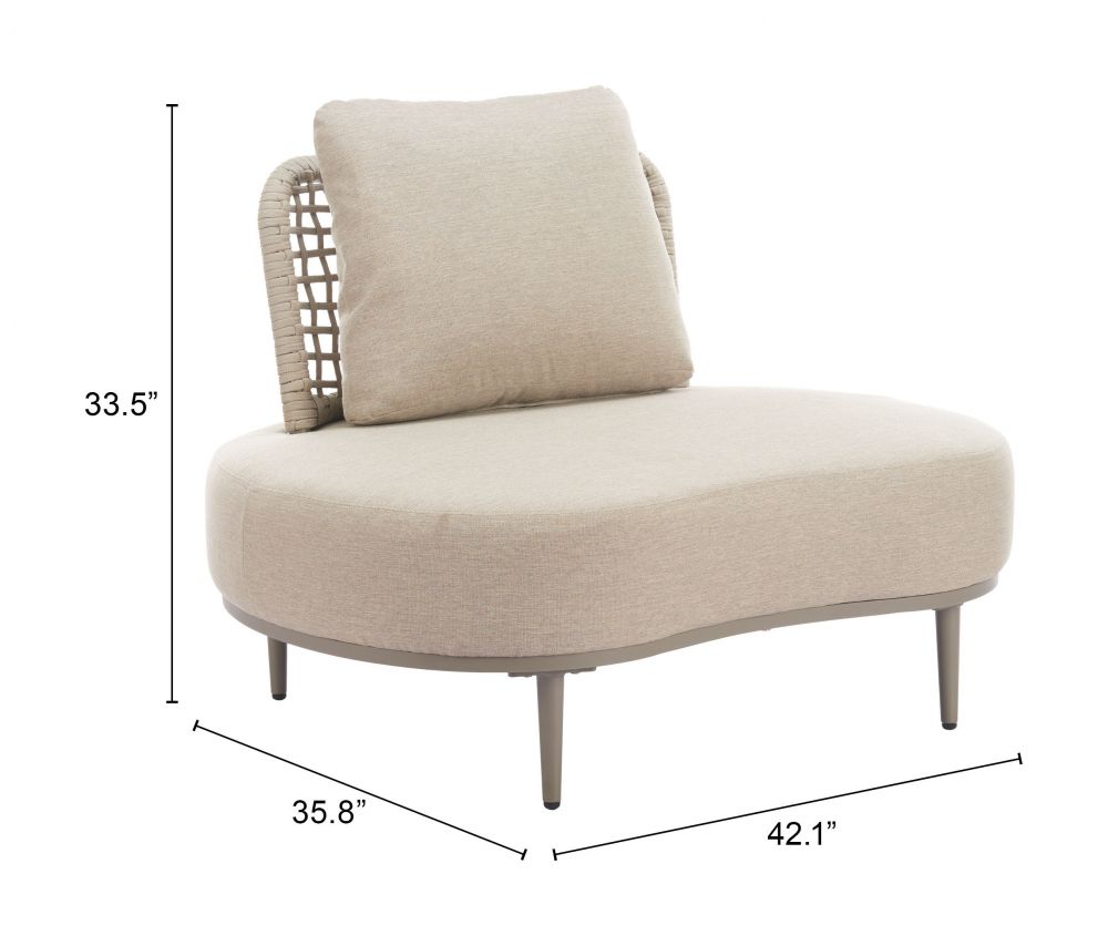 Ruhe Olefin Fabric Outdoor Accent Chair LOOMLAN
