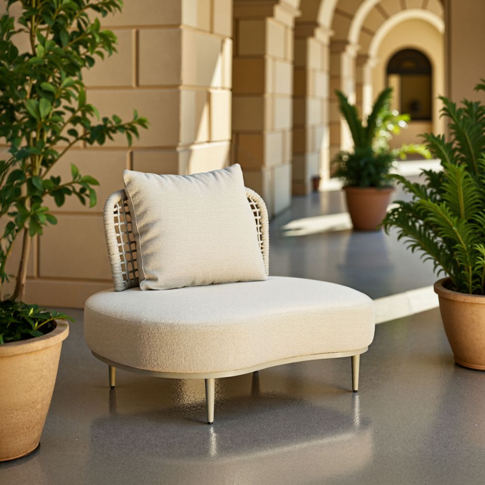 Ruhe Olefin Fabric Outdoor Accent Chair LOOMLAN