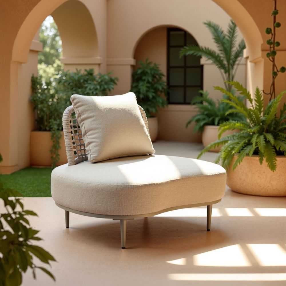 Ruhe Olefin Fabric Outdoor Accent Chair LOOMLAN