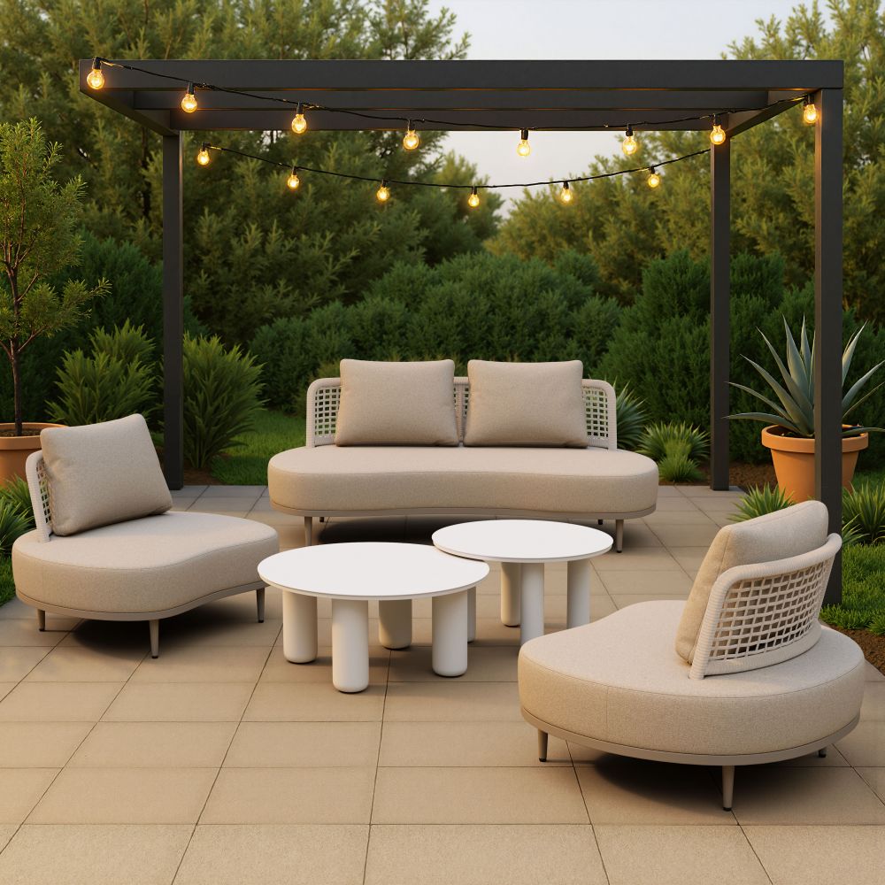 Ruhe Olefin Fabric Outdoor Accent Chair LOOMLAN