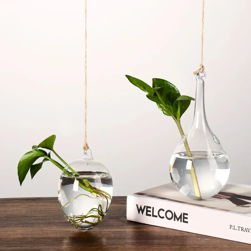 Glass Hanging Shape Hydroponic Vase DECORBITES