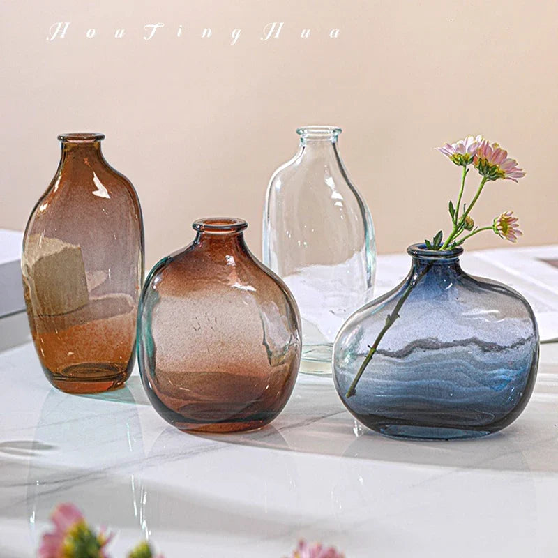 Brown Retro Glass Hydroponic Vase DECORBITES