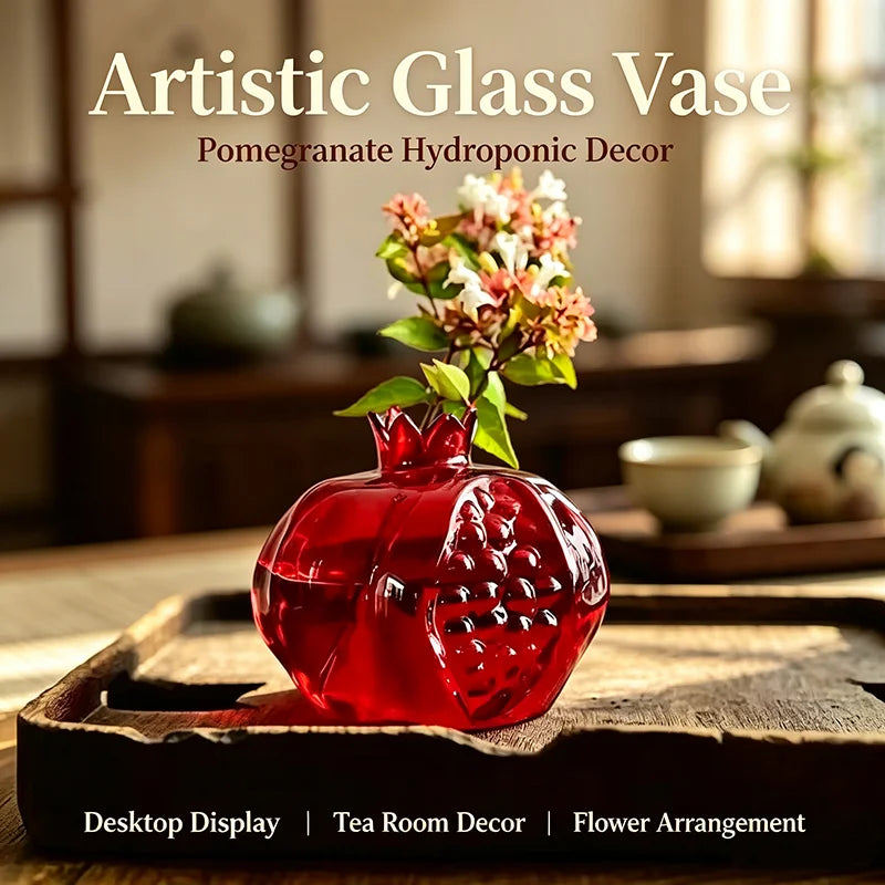 Glass Pomegranate Hydroponic Vase Set DECORBITES
