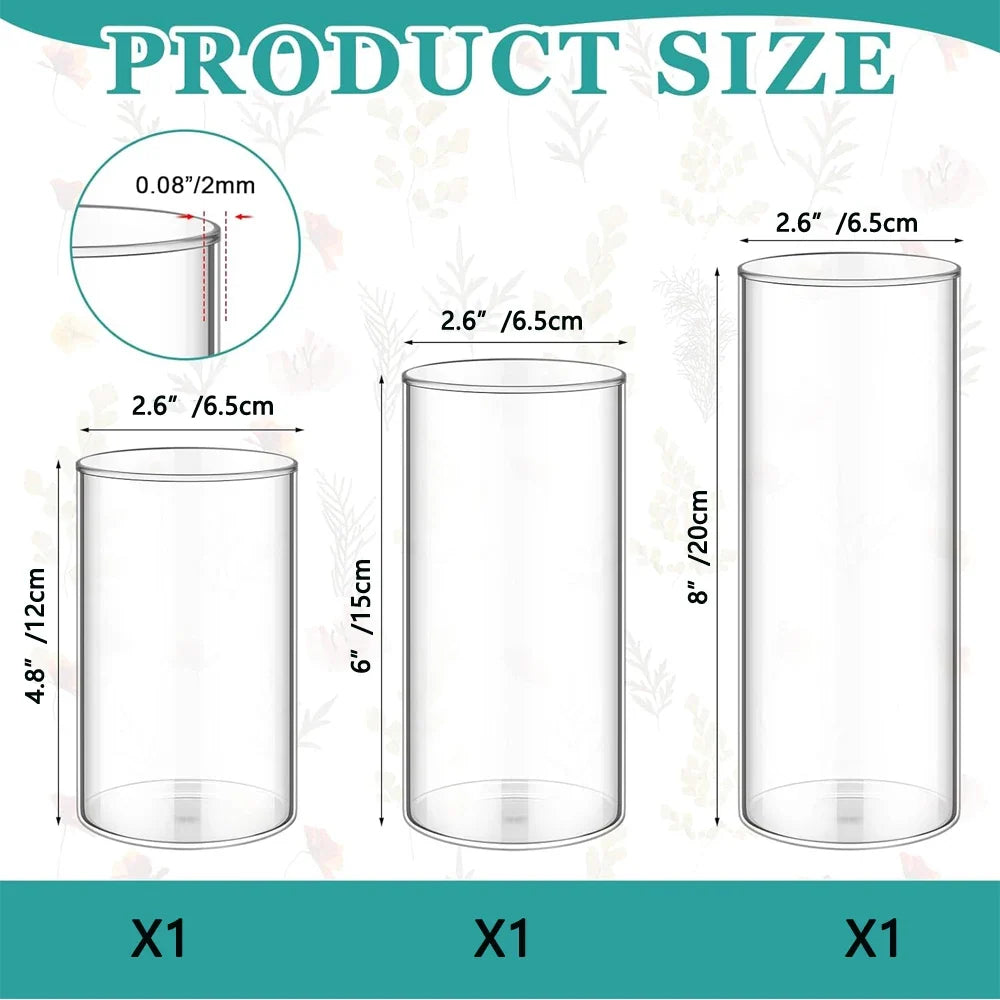 Glass Cylinder Wedding Vase Set DECORBITES