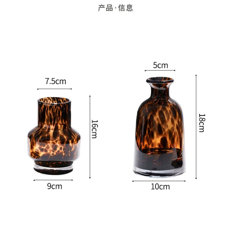Leopard Print Luxury Glass Flower Vase Décor | Aurelia DECORBITES