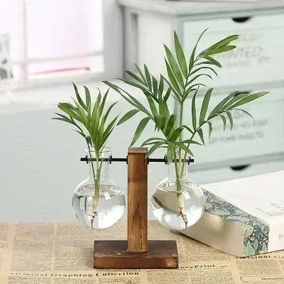 Wooden Frame Glass Terrarium Vase DECORBITES