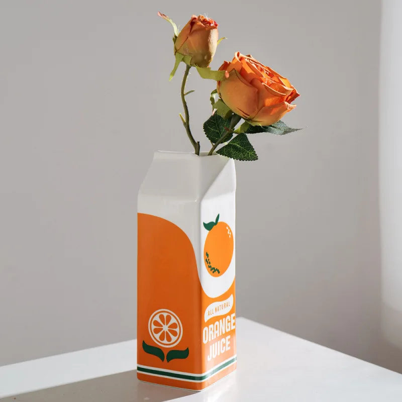 Ceramic Orange Fruit Shape Vase DECORBITES