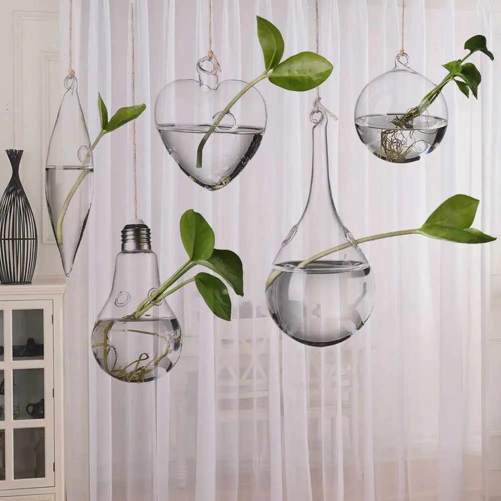 Hanging Glass Ball Hydroponic Vase DECORBITES