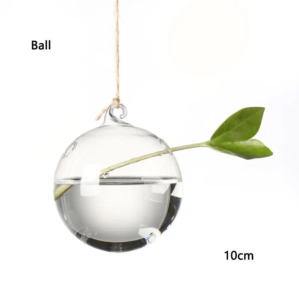 Hanging Glass Ball Hydroponic Vase DECORBITES