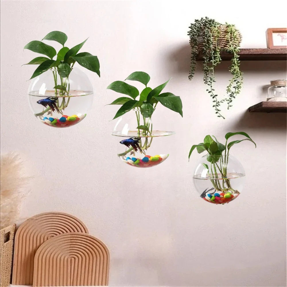 Spherical Glass Wall Hanging Vase DECORBITES