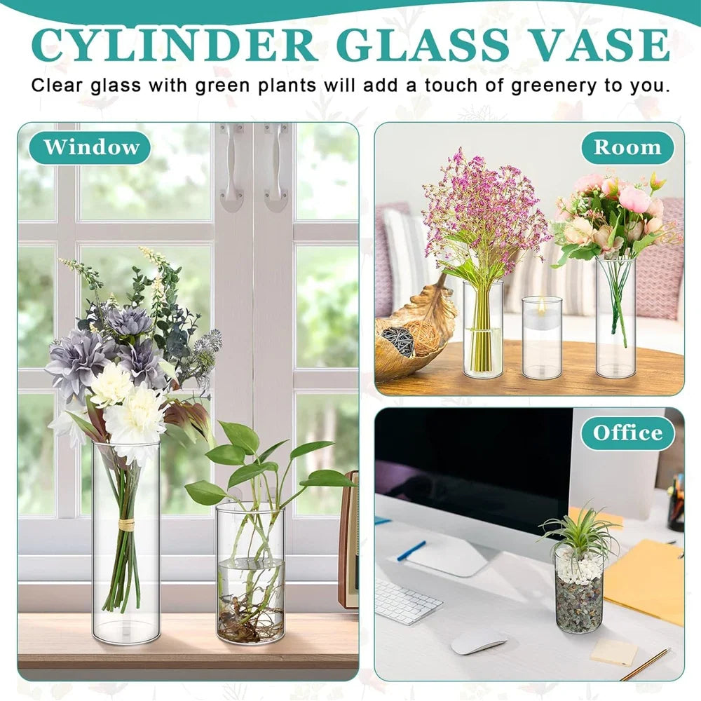 Glass Cylinder Wedding Vase Set DECORBITES