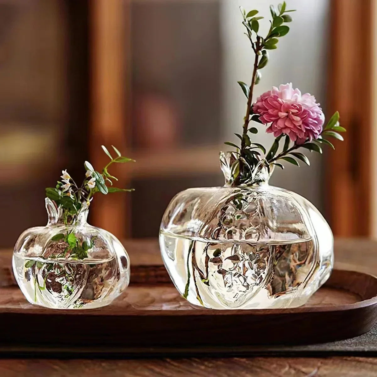 Glass Pomegranate Hydroponic Vase Set DECORBITES