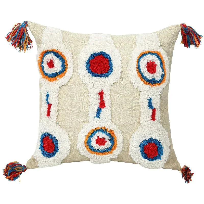 DecorBites™ Geometric Tufted Tassel Cushion Cover 30x50cm