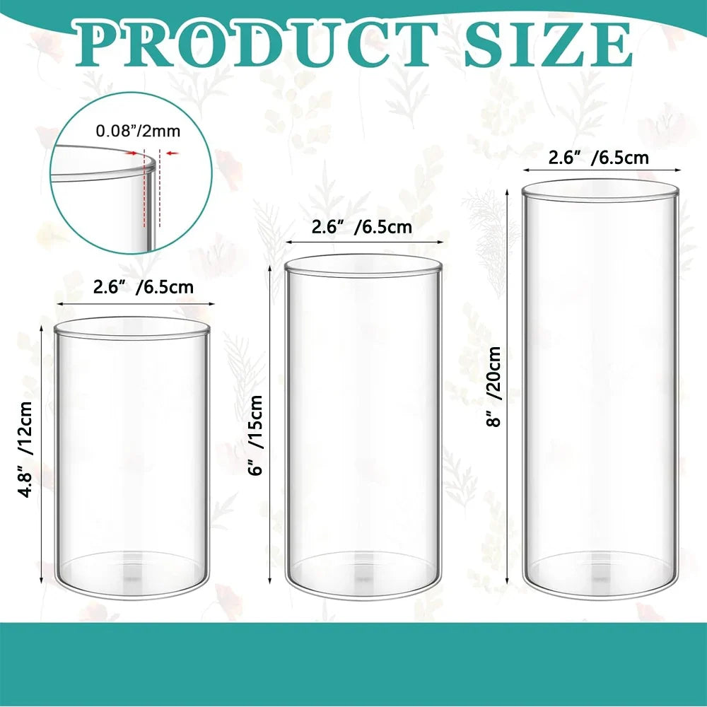 Glass Cylinder Wedding Vase Set DECORBITES