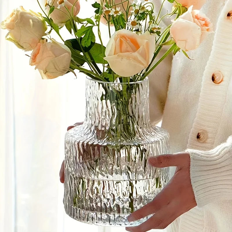 Glacier Textured Wide Mouth Vase DECORBITES