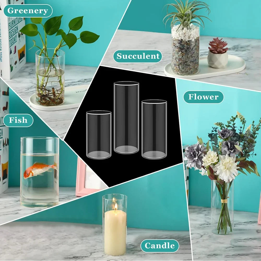 Glass Cylinder Wedding Vase Set DECORBITES