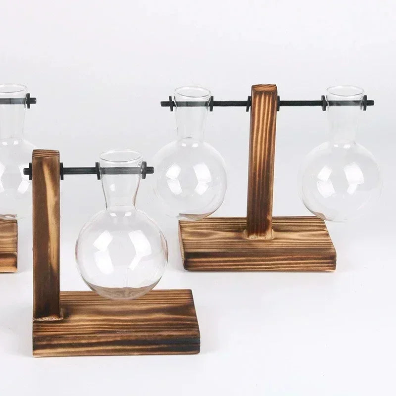 Wooden Frame Glass Terrarium Vase DECORBITES