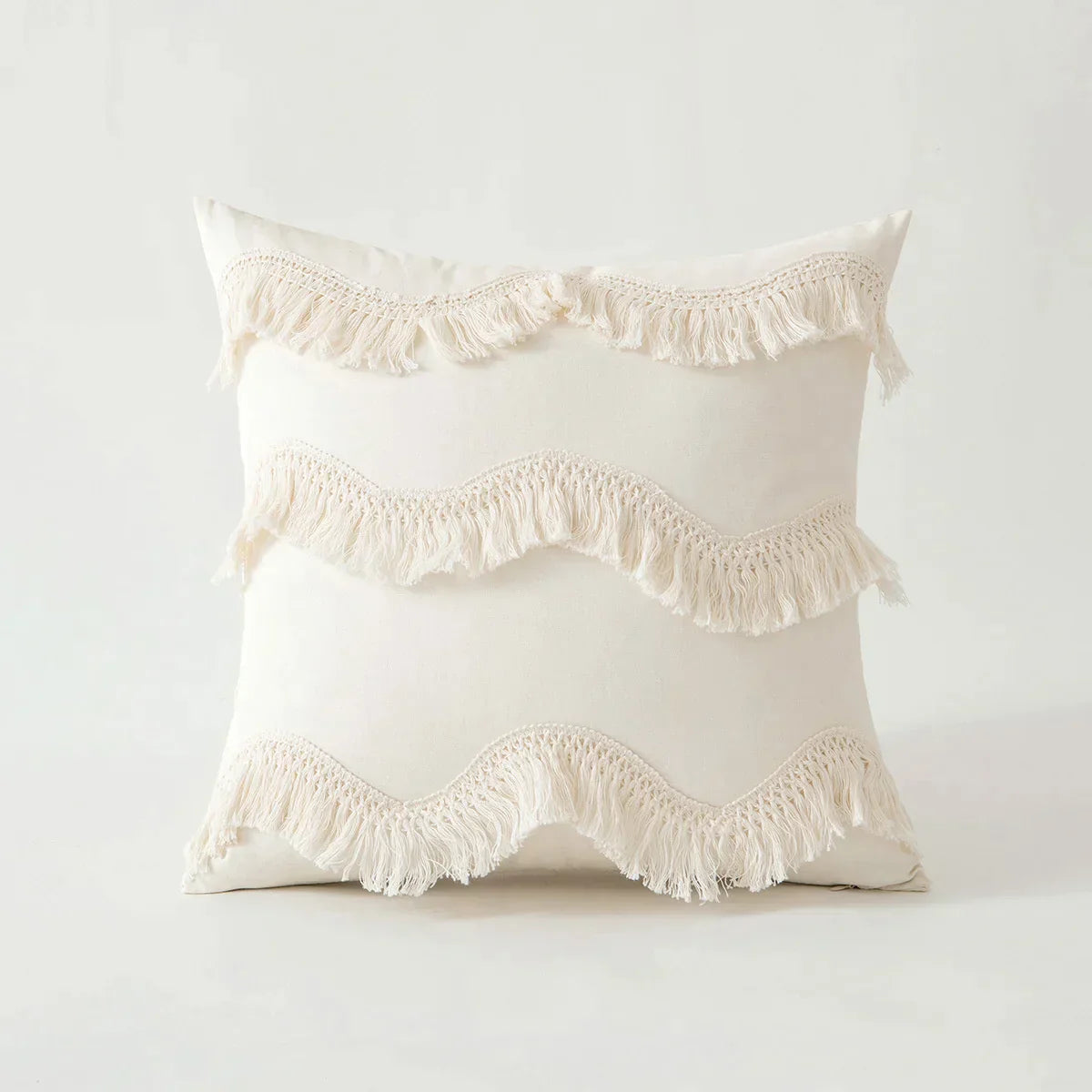DecorBites™ Ivory Pompom Tassel Pillow Cover 45x45cm/30x50cm Home Decor Sofa Seasonable