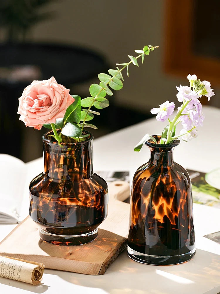 Leopard Print Luxury Glass Flower Vase Décor | Aurelia DECORBITES