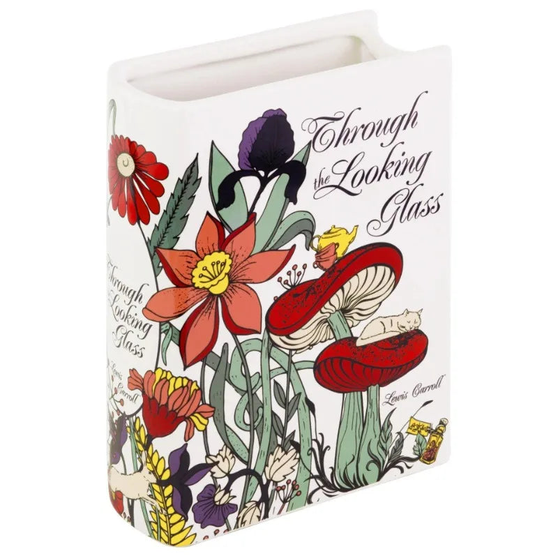 Ceramic Stacked Book Flower Vase DECORBITES