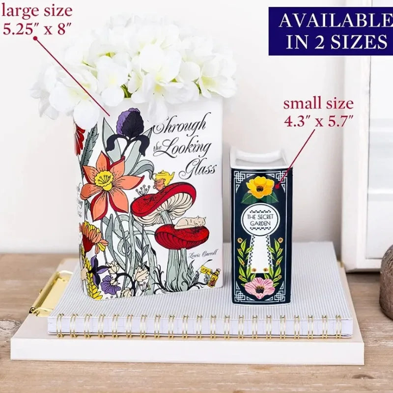 Ceramic Stacked Book Flower Vase DECORBITES