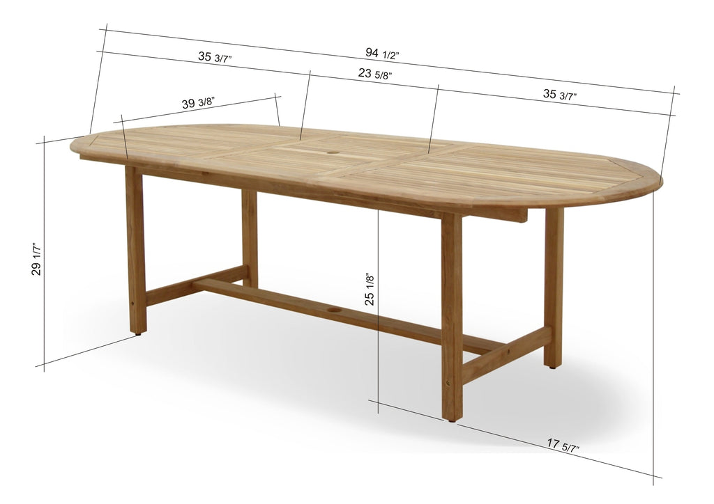 Julien FSC Certified Teak Wood Outdoor Patio Extendable Dining Set LifestyleGarden US