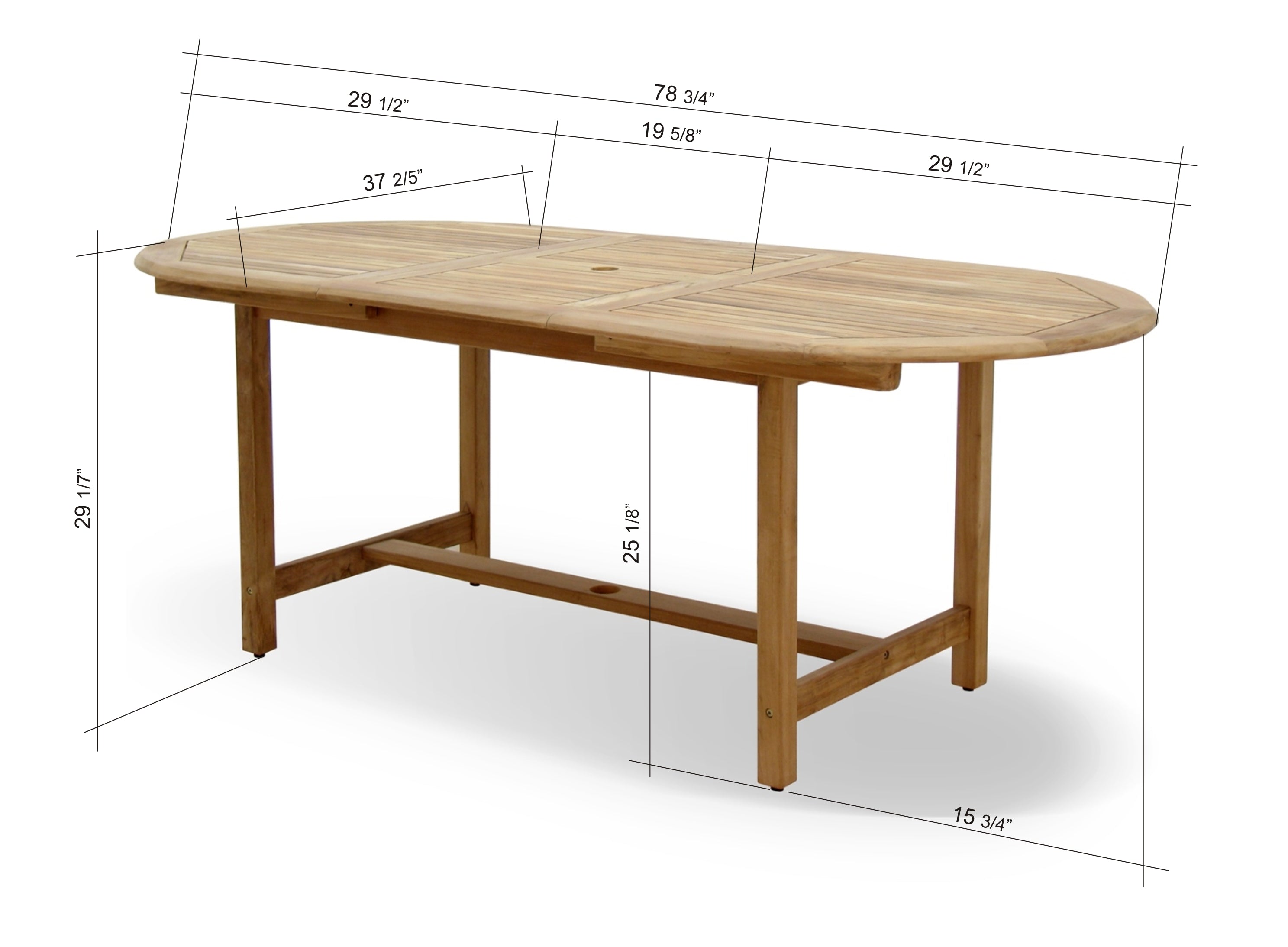 Julien FSC Certified Teak Wood Outdoor Patio Extendable Dining Set LifestyleGarden US