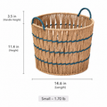 Blue Accent Woven Storage Basket RusticReach