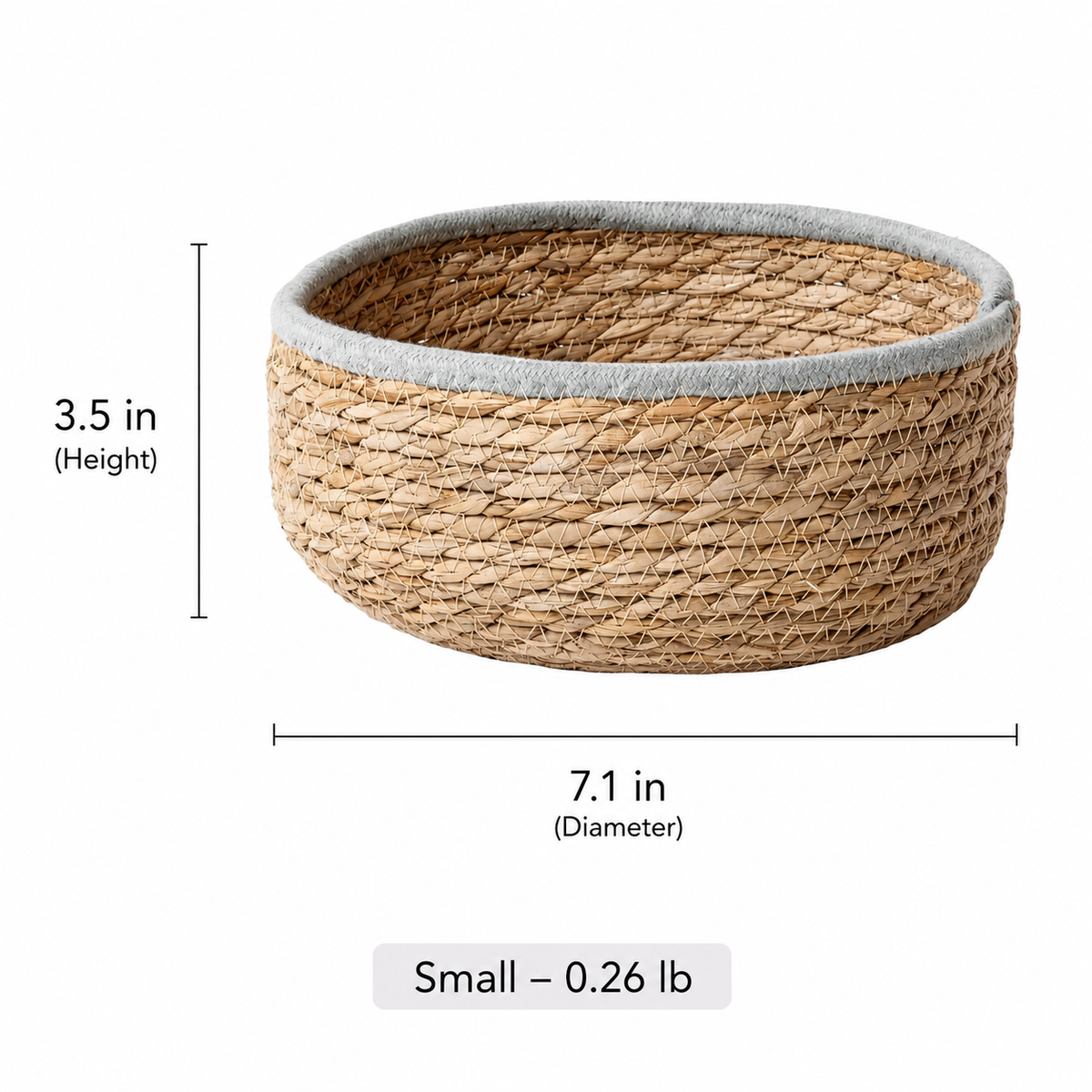 Blue-Trim Seagrass Storage Basket RusticReach