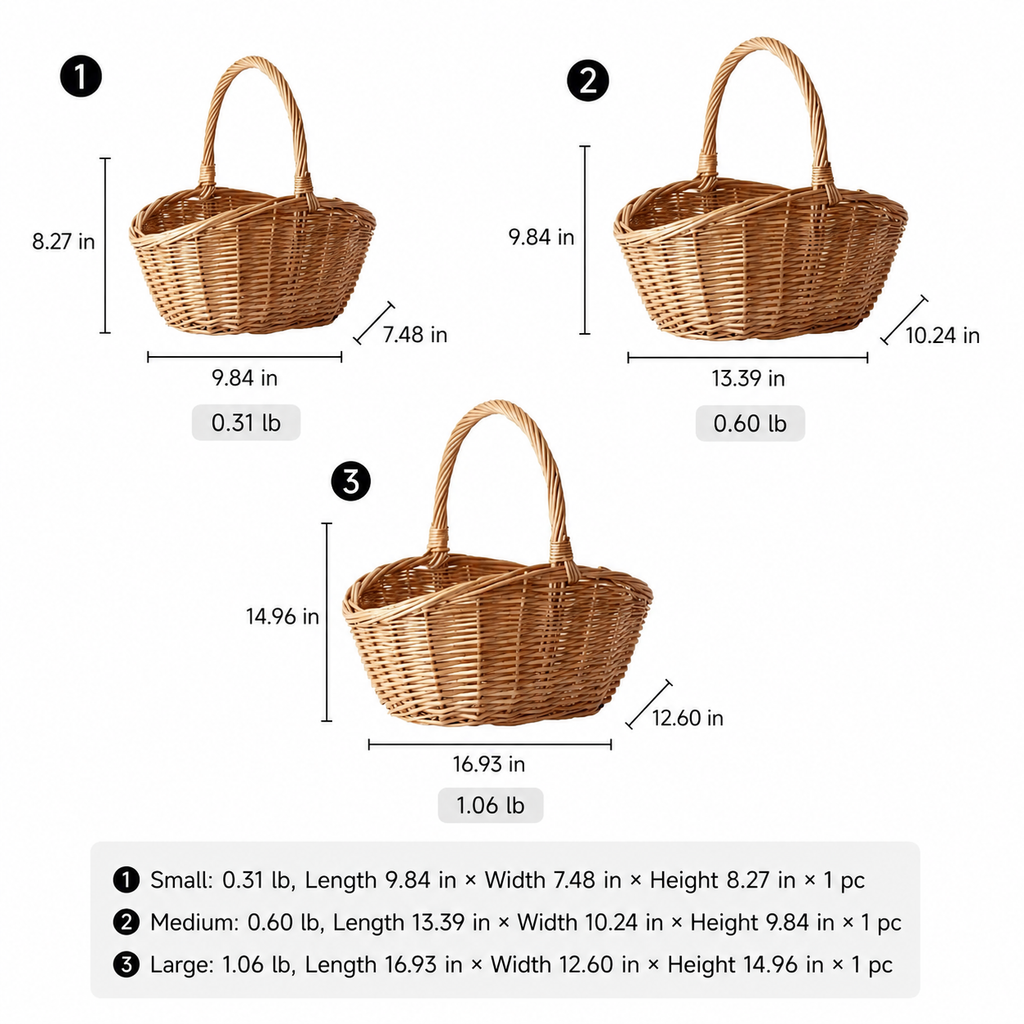 Classic Willow Market Basket RusticReach