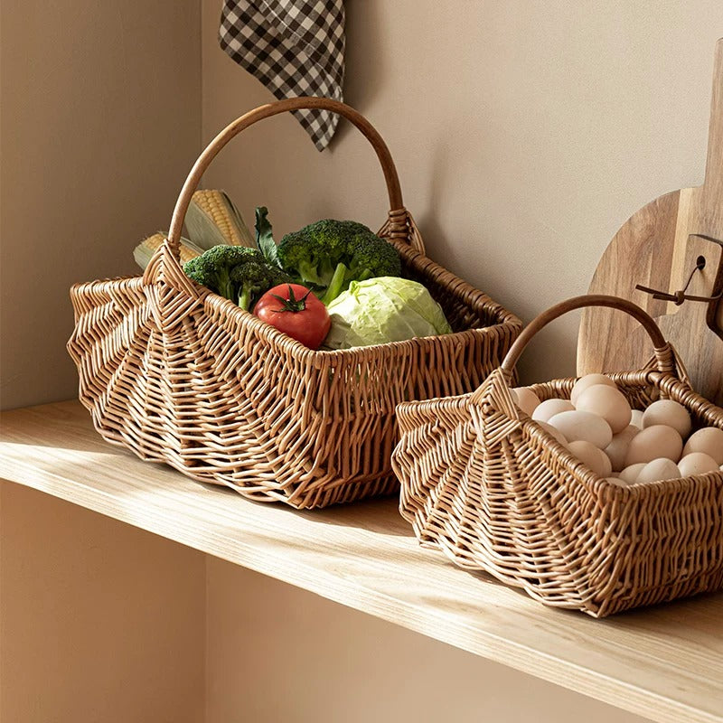 Fan Woven Market Basket RusticReach