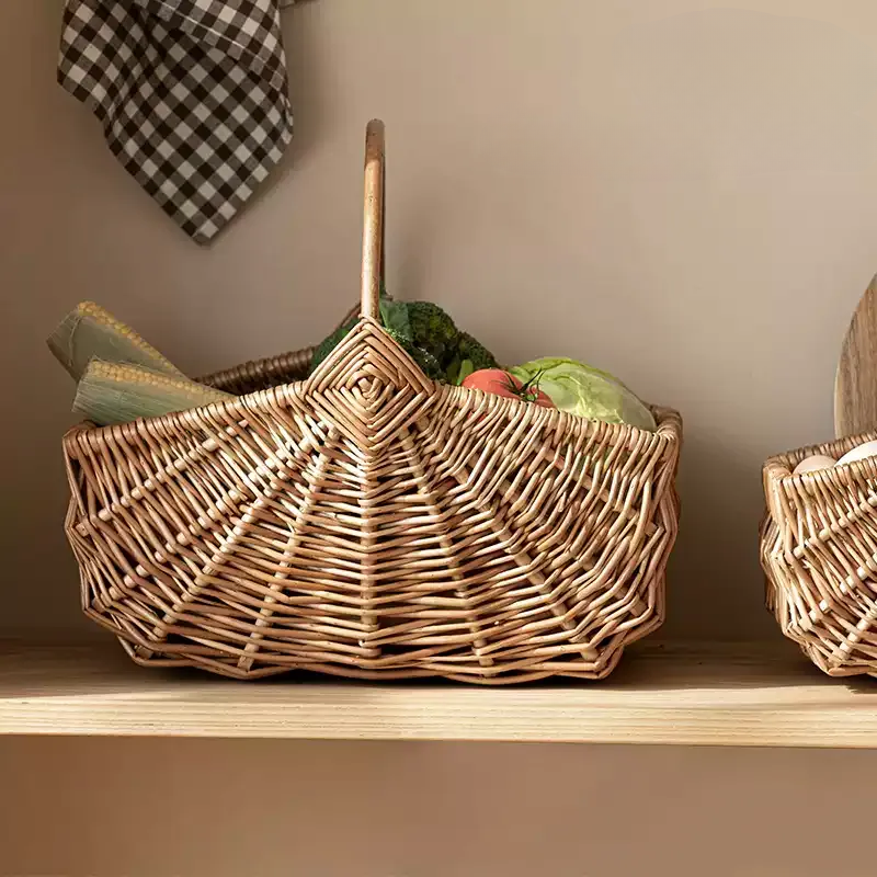 Fan Woven Market Basket RusticReach
