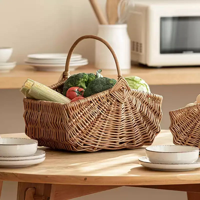 Fan Woven Market Basket RusticReach