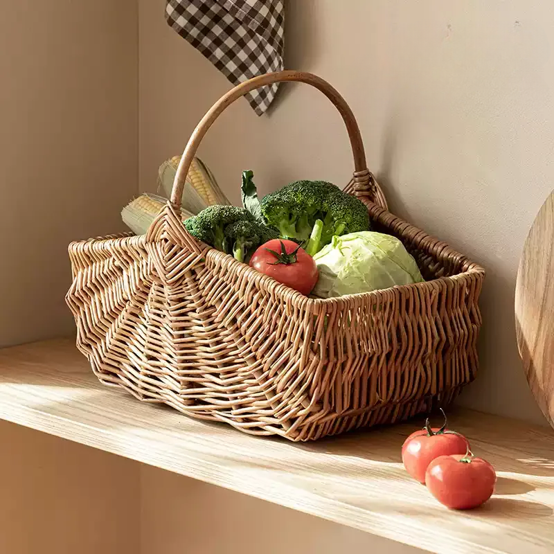 Fan Woven Market Basket RusticReach