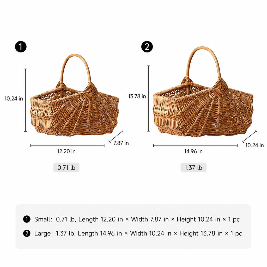 Fan Woven Market Basket RusticReach