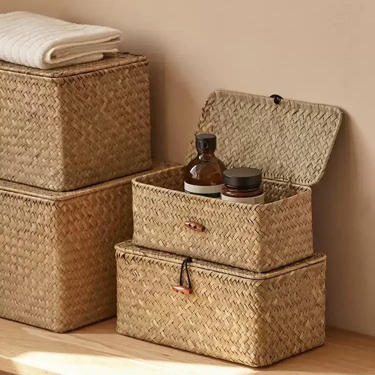 Woven Lidded Storage Box RusticReach