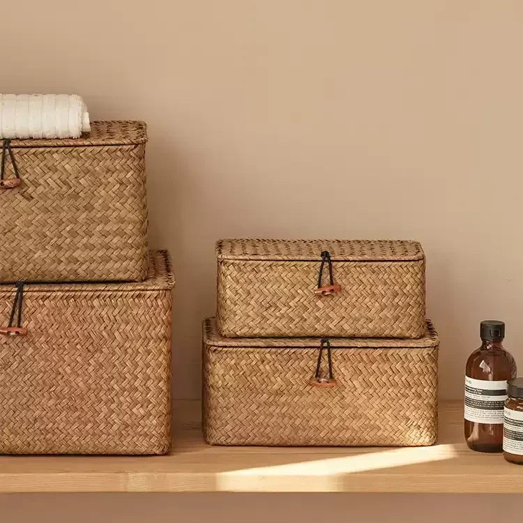 Woven Lidded Storage Box RusticReach