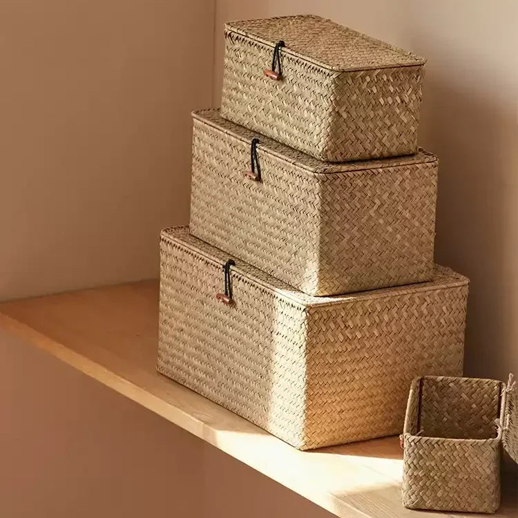 Woven Lidded Storage Box RusticReach