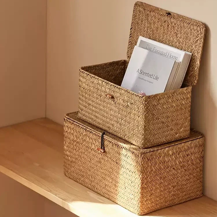 Woven Lidded Storage Box RusticReach