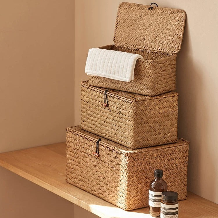 Woven Lidded Storage Box RusticReach