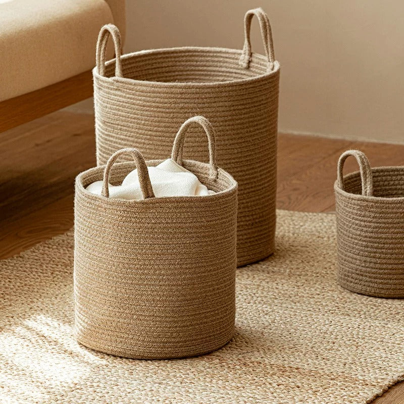 Natural Rope Laundry Basket RusticReach