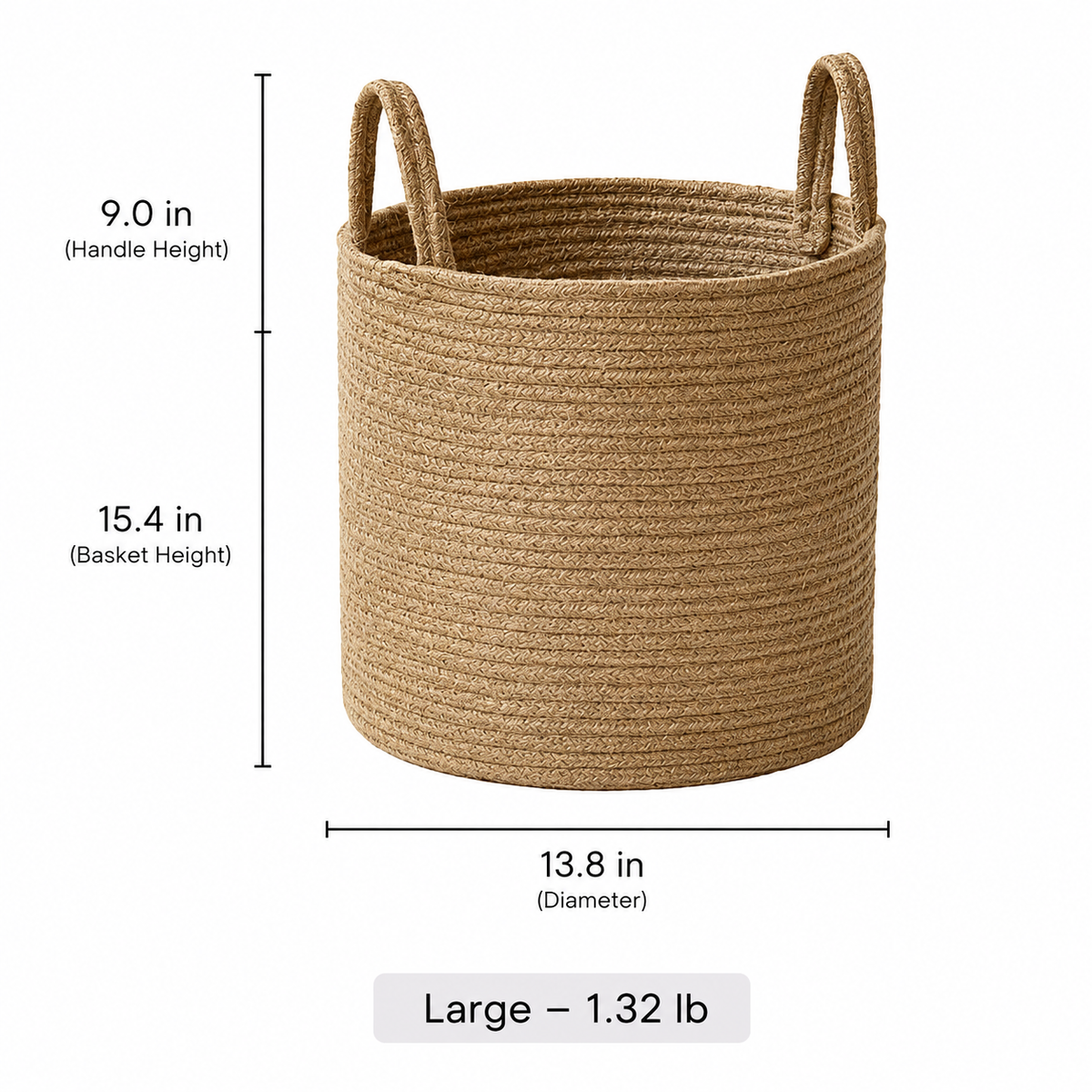 Natural Rope Laundry Basket RusticReach