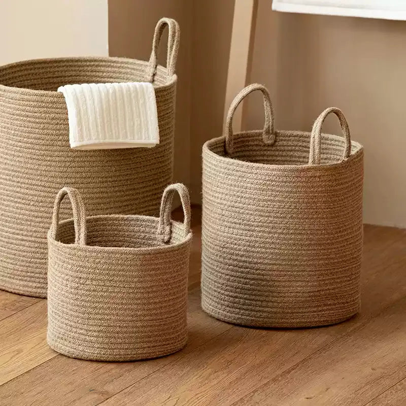 Natural Rope Laundry Basket RusticReach