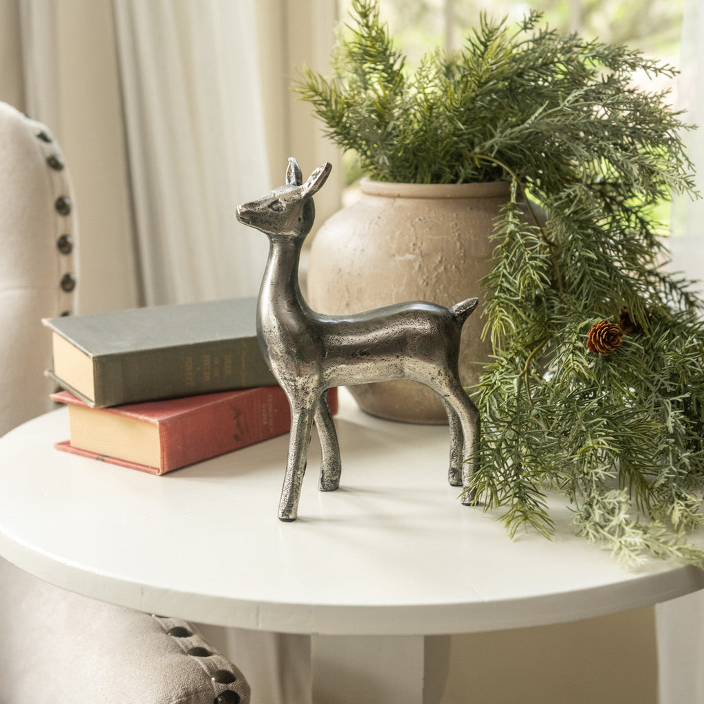 Pewter Aluminum Reindeer and Calf Figurines | 2 Styles Rust & Cinder