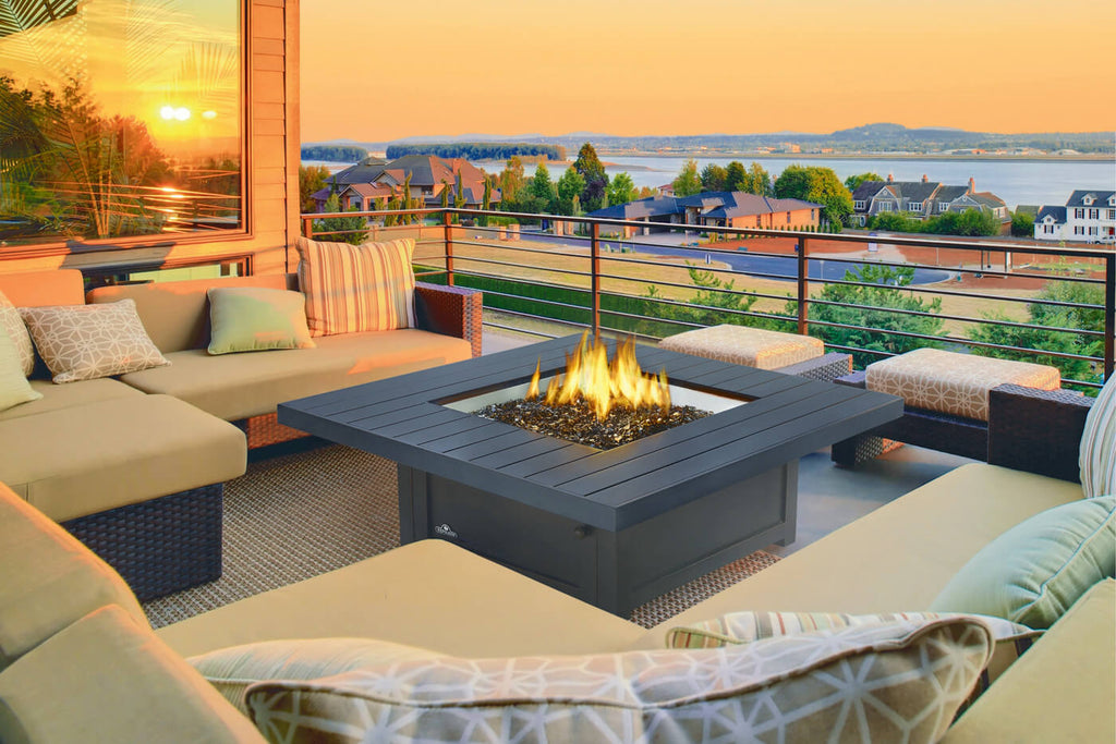 Patio Elegance St. Tropez Fire Table – Square Patioflame Table Patio Elegance