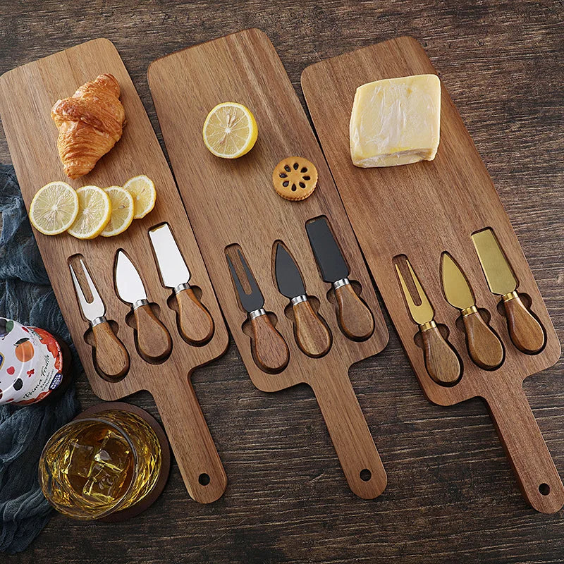 Stella Acacia Cheese Board and Knife Set : MODISH HOME LAB :