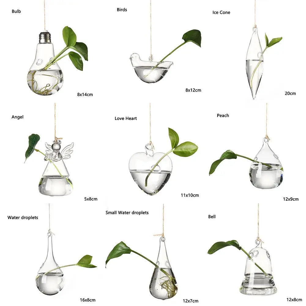 Hanging Glass Ball Hydroponic Vase DECORBITES