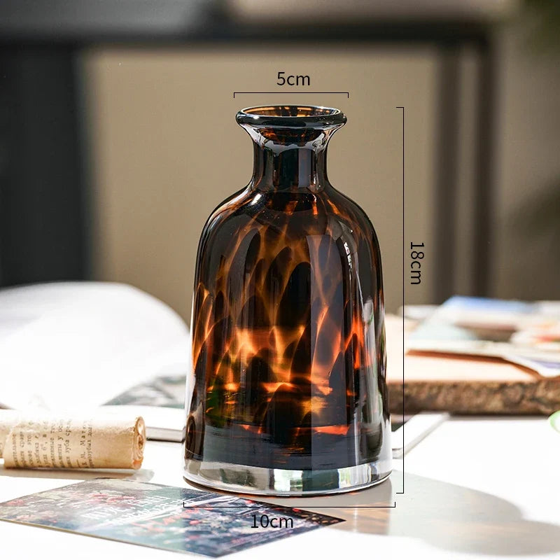 Leopard Print Luxury Glass Flower Vase Décor | Aurelia DECORBITES