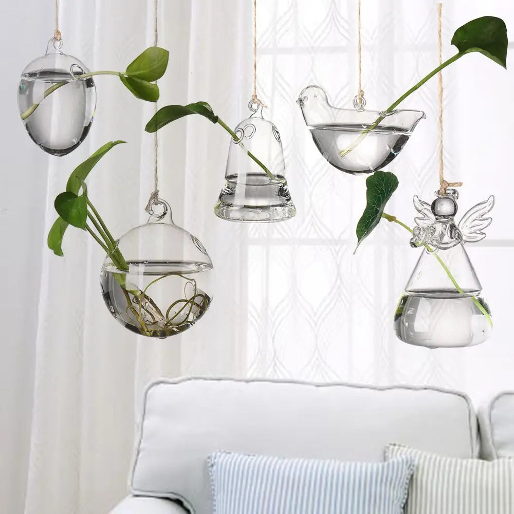 Hanging Glass Ball Hydroponic Vase DECORBITES