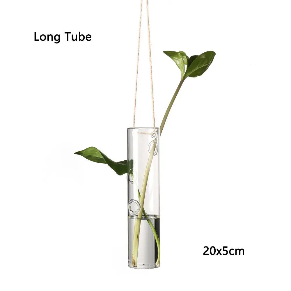 Glass Hanging Shape Hydroponic Vase DECORBITES